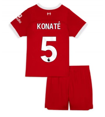Liverpool Ibrahima Konate #5 Koszulka Podstawowych Dziecięca 2023-24 Krótki Rękaw (+ Krótkie spodenki)